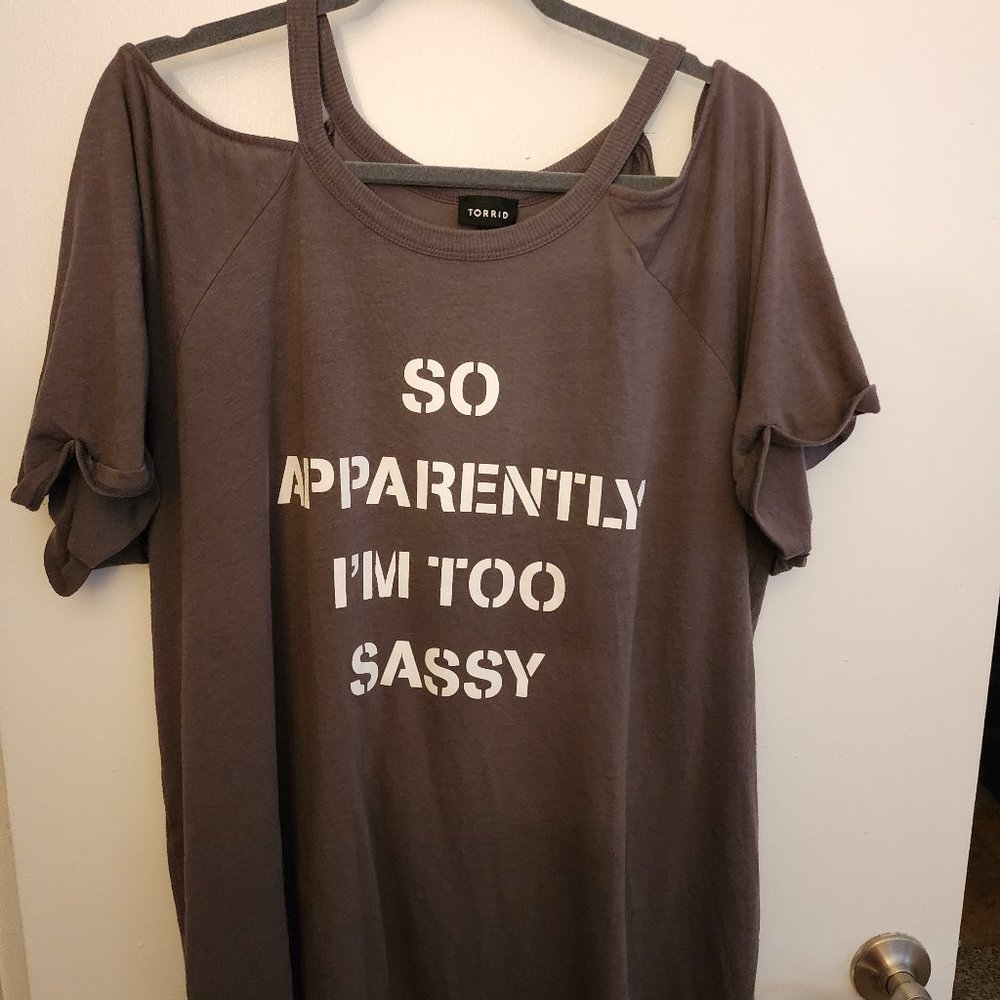 Torrid Cotton Sassy Cold Shoulder T Shirt